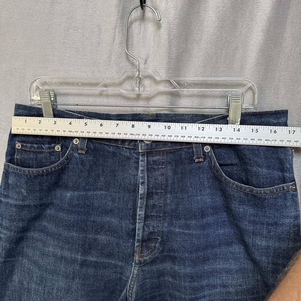 Banana Republic Jeans Mens Large Blue Dark Wash Button Fly Denim Pants 34x28 - Picture 4 of 13